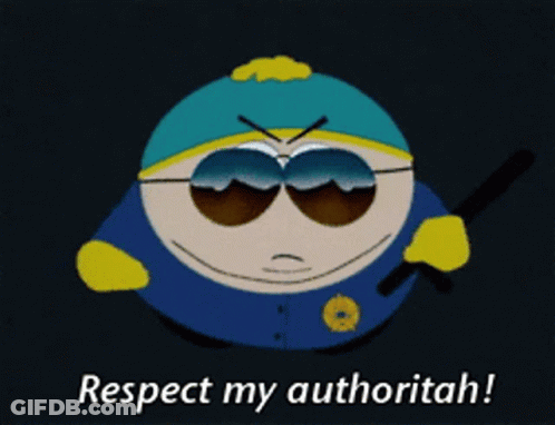 South Park Character Holding Stick Respect My Authoritah GIF