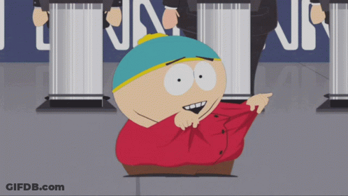A Cartoon Character From South Park Is Pointing To Something GIF