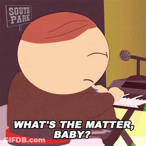 A Cartoon Character From South Park Is Sitting At A Keyboard GIF