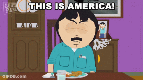 A Cartoon Character From South Park Is Sitting At A Table GIF