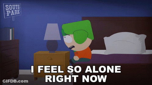 A Cartoon Character From South Park Is Sitting On A Bed GIF
