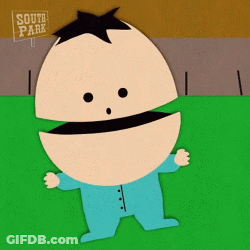 A Cartoon Character From South Park Is Standing In Front Of A South Park Sign GIF