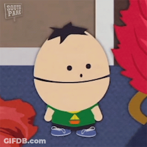 A Cartoon Character From South Park Is Standing Next To A Sign That Says South Park . GIF