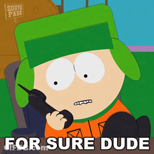 A Cartoon Character From South Park Is Talking On A Telephone GIF