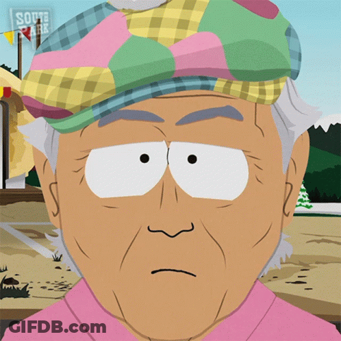 A Cartoon Character From South Park Is Wearing A Colorful Hat And A Pink Shirt GIF
