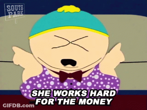 A Cartoon Character From South Park Is Wearing A Purple Dress And Bow Tie GIF