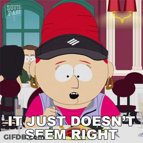 A Cartoon Character From South Park Says It Just Doesn T Seem Right GIF