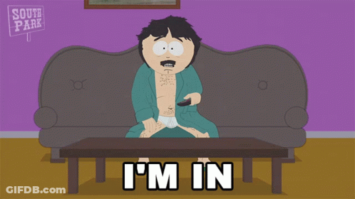 A Cartoon Character From South Park Sits On A Couch Holding A Remote Control GIF