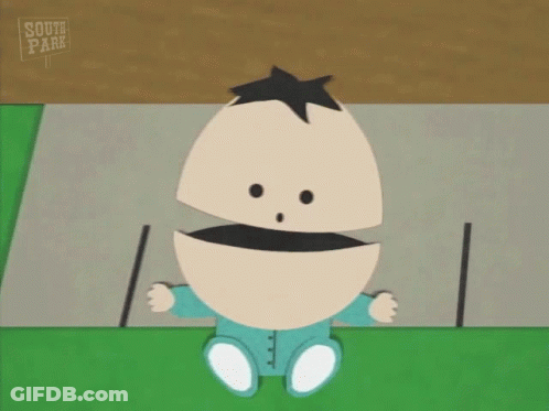 A Cartoon Character From South Park Sitting On The Ground GIF