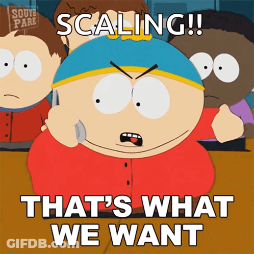 A Cartoon Character From South Park Talking On A Cell Phone With The Caption Scaling That 'S What We Want GIF