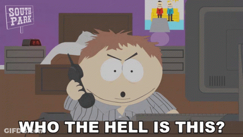 A Cartoon Character From South Park Talking On A Phone GIF