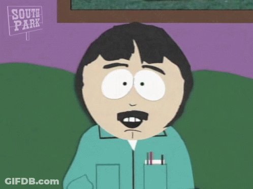 A Cartoon Character From South Park With A Purple Background GIF