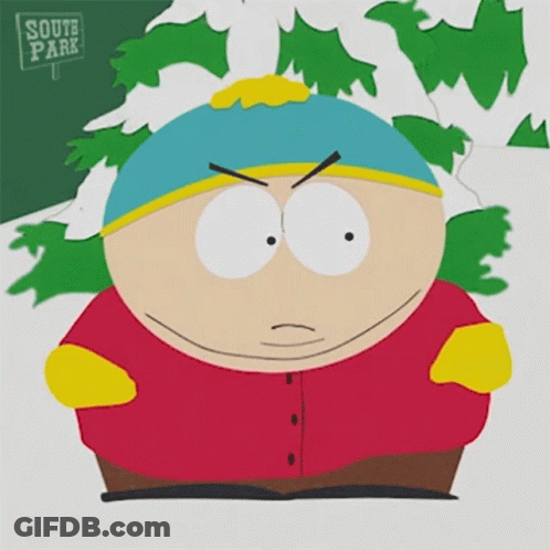A Cartoon Character From South Park With An Angry Expression On His Face GIF