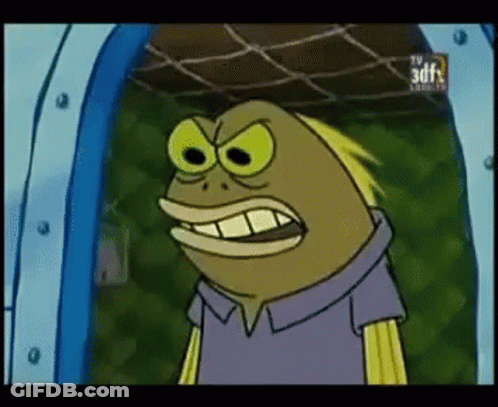 A Cartoon Character From Spongebob Squarepants Is Angry And Looking Out A Window GIF