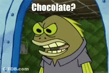 A Cartoon Character From Spongebob Squarepants Is Asking If There Is Chocolate . GIF