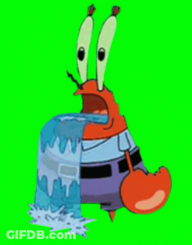 A Cartoon Character From Spongebob Squarepants Is Drinking Water From A Cup . GIF
