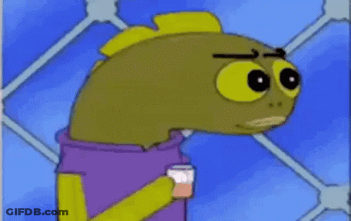 A Cartoon Character From Spongebob Squarepants Is Holding A Glass Of Orange Juice . GIF