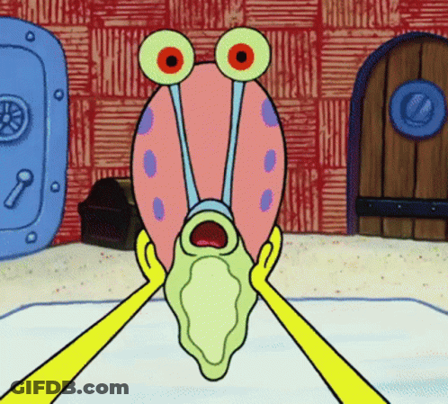 A Cartoon Character From Spongebob Squarepants Is Holding A Snail In His Hands GIF