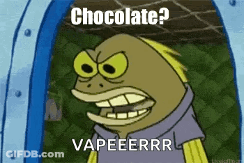 A Cartoon Character From Spongebob Squarepants Is Looking Out Of A Window And Saying `` Chocolate ? Vapeerrr '' . GIF