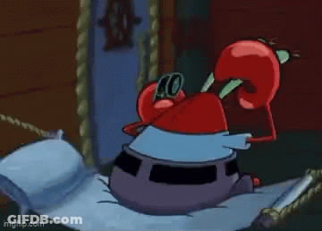 A Cartoon Character From Spongebob Squarepants Is Sitting On A Bed Holding A Bottle . GIF