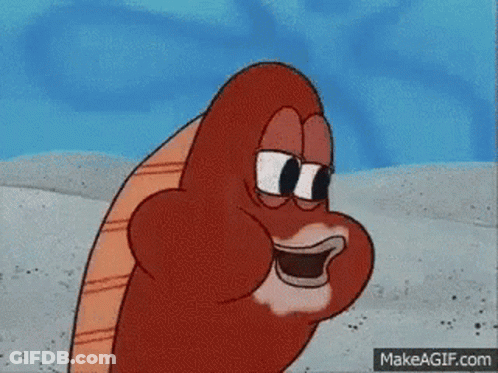 A Cartoon Character From Spongebob Squarepants Is Smiling And Making A Funny Face . GIF