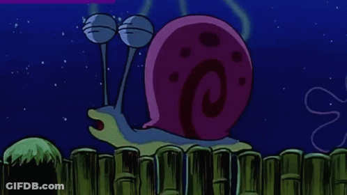 A Cartoon Character From Spongebob Squarepants Is Standing Next To A Purple Squidward . GIF