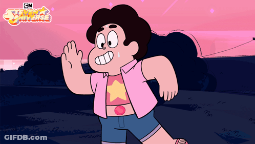 A Cartoon Character From Steven Universe Is Running In The Dark GIF