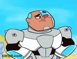 A Cartoon Character From Teen Titans Go Is Standing With His Arms Crossed And His Eyes Closed . GIF