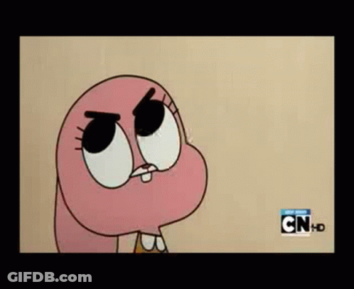 A Cartoon Character From The Amazing World Of Gumball Is Very Angry And Looking At The Camera . GIF