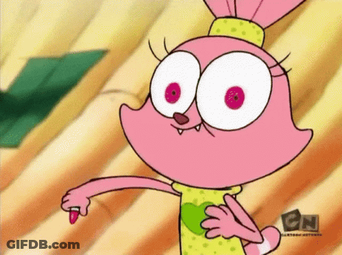 A Cartoon Character From The Cartoon Network Is Holding A Red Object GIF