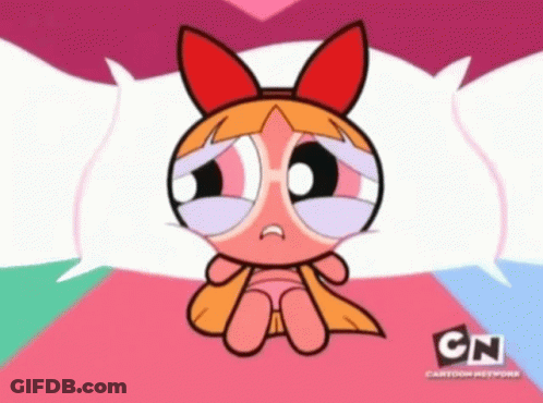 A Cartoon Character From The Cartoon Network Sits On A Bed GIF