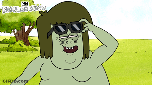 A Cartoon Character From The Cn Regular Show Wearing Sunglasses GIF