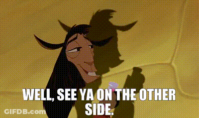 A Cartoon Character From The Emperor 'S New Groove Says `` Well , See Ya On The Other Side '' GIF