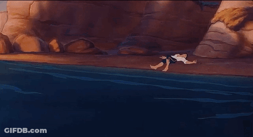 A Cartoon Character From The Little Mermaid Is Holding His Head . GIF