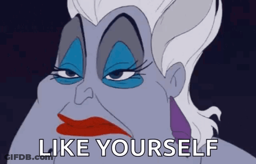 A Cartoon Character From The Little Mermaid Is Making A Funny Face And Saying `` Like Yourself '' . GIF