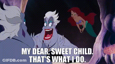 A Cartoon Character From The Little Mermaid Is Talking To A Mermaid . GIF