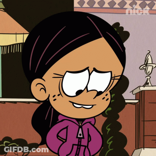 A Cartoon Character From The Loud House Is Smiling In Front Of A Nick Logo GIF