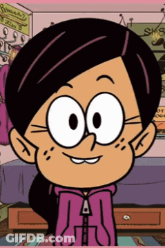 A Cartoon Character From The Loud House Is Wearing A Pink Jacket GIF