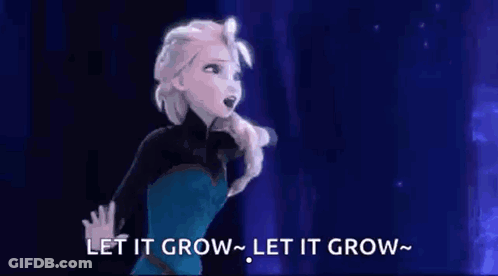 A Cartoon Character From The Movie Frozen Is Dancing And Saying `` Let It Grow '' . GIF