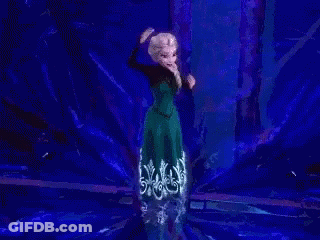 A Cartoon Character From The Movie Frozen Is Dancing In The Water . GIF