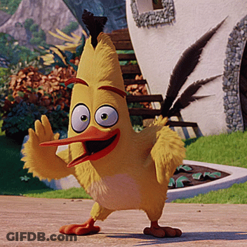 A Cartoon Character From The Movie The Angry Birds Is Waving GIF