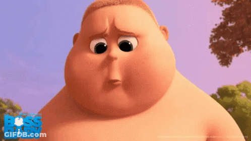A Cartoon Character From The Movie The Boss Baby With A Sad Look On His Face . GIF