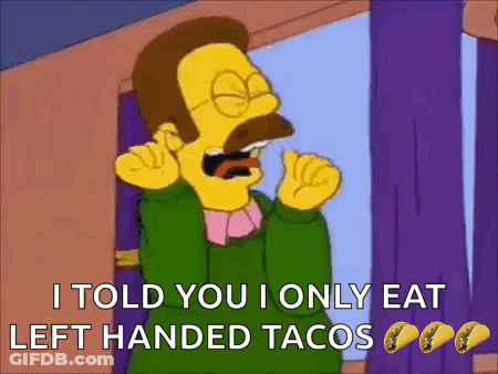 A Cartoon Character From The Simpsons Is Eating Tacos . GIF