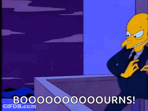 A Cartoon Character From The Simpsons Is Sitting On A Balcony And Says Booooooooourns . GIF