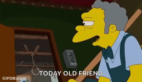 A Cartoon Character From The Simpsons Is Talking On A Phone And Saying `` Today Old Friend '' . GIF