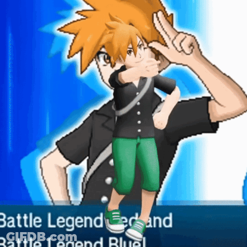 Cartoon Giving Peace Sign With Battle Legend Text GIF