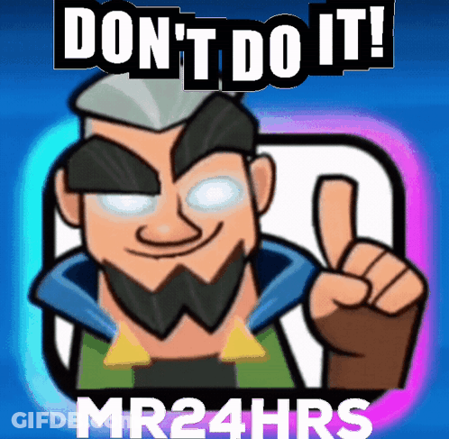 A Cartoon Character Giving A Thumbs Up With The Words " Do N't Do It Mr24hrs " GIF