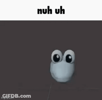 A Cartoon Character Giving A Thumbs Up With The Words Nuh Uh Below It GIF