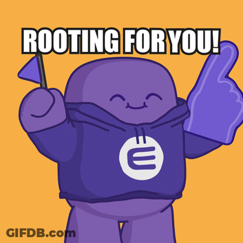 Cartoon Giving Thumbs Up Saying Rooting For You GIF