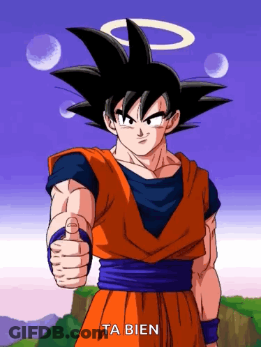 A Cartoon Character Giving A Thumbs Up With The Words Ta Bien Written Below Him GIF